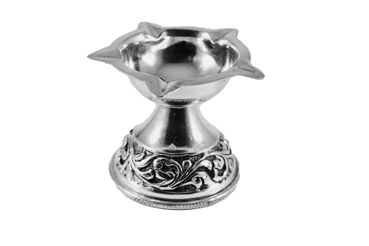 antque silver five beak diyam antique silver deepam