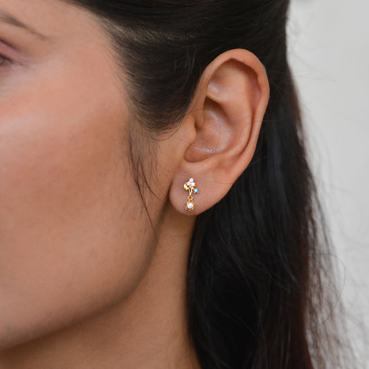 Abhithi 18KT Gold Drop Earrings