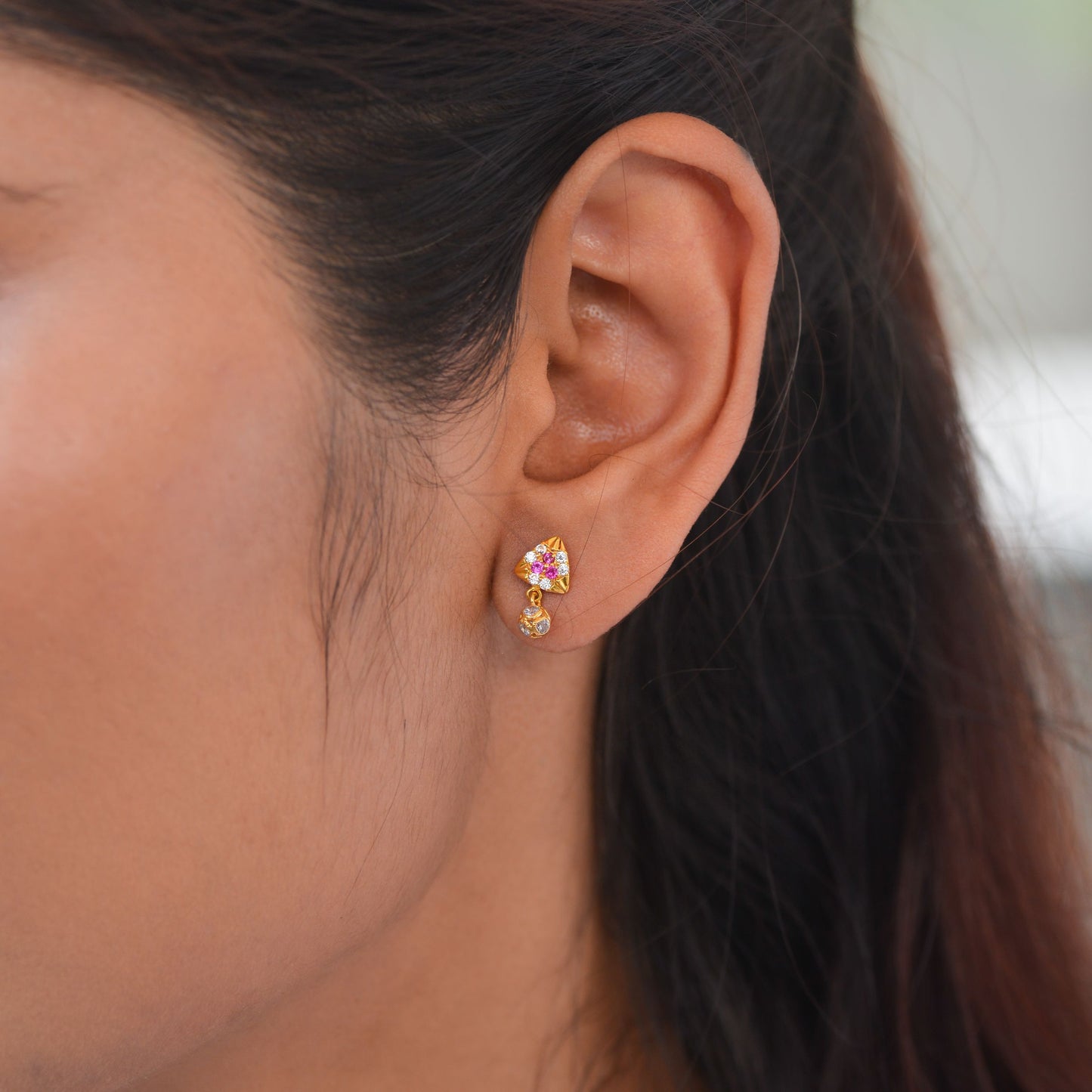 Adithi 18KT Gold Drop Earrings