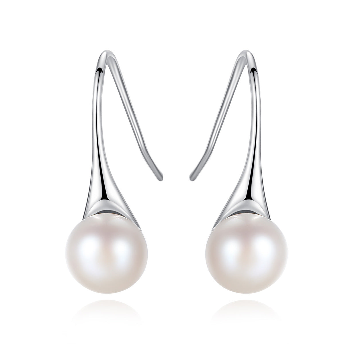 Rhodium Plated On 925 Sterling Silver Peare Drop Earrings