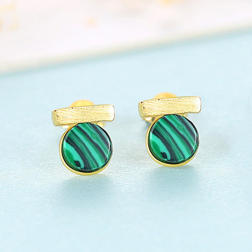 Yellow Gold Plated On 925 Sterling Silver Mia Stud Earrings