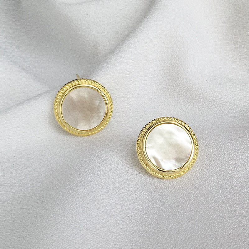 Yellow Gold Plated On 925 Sterling Silver Elena Stud Earrings