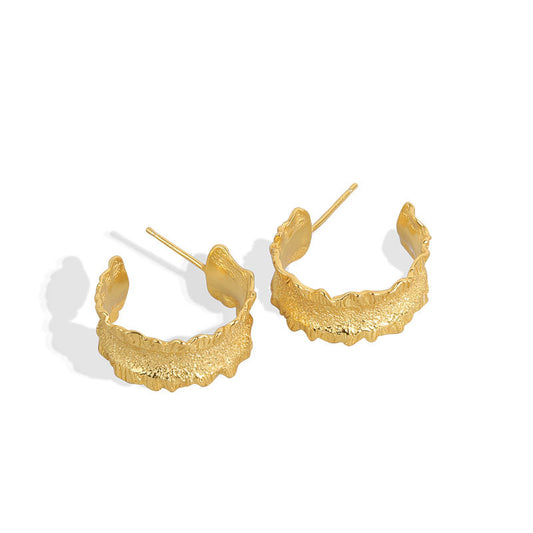 Yellow Gold Plated On 925 Sterling Silver Sage Hoop Earrings