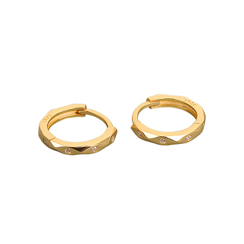 Yellow Gold Plated On 925 Sterling Silver Vera Hoop Earrings