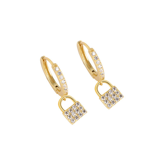 Yellow Gold Plated On 925 Sterling Silver Katherine Hoop Earrings
