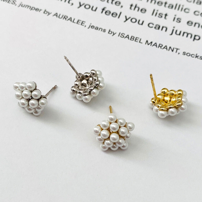 Yellow Gold Plated On 925 Sterling Silver Anna Stud Earrings