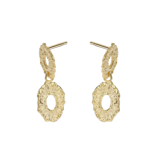 Yellow Gold Plated On 925 Sterling Silver Freya Drop Earrings