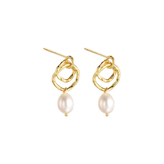 Yellow Gold Plated On 925 Sterling Silver Madelyn Drop Earrings