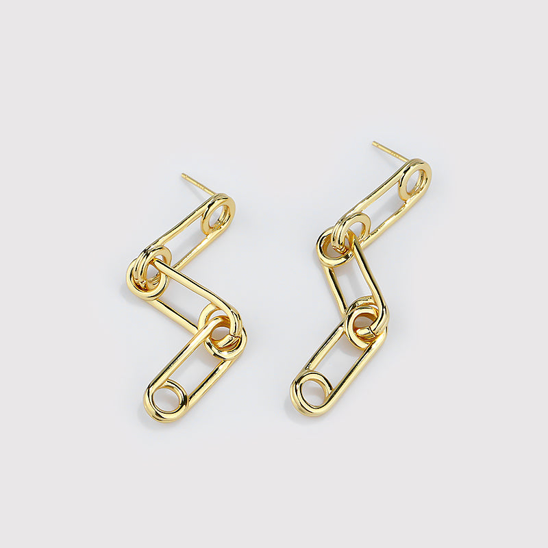 Yellow Gold Plated On 925 Sterling Silver Ember Drop Earrings