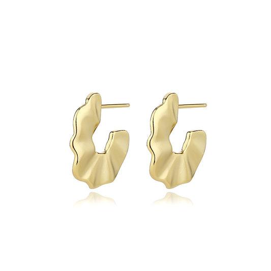 Yellow Gold Plated On 925 Sterling Silver Teagan Hoop Earrings
