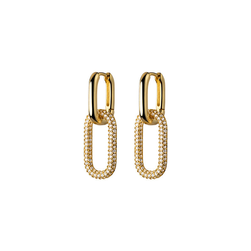 Yellow Gold Plated On 925 Sterling Silver Rosalie Drop Earrings