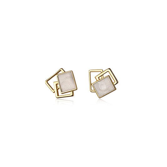 Yellow Gold Plated On 925 Sterling Silver Kia Stud Earrings