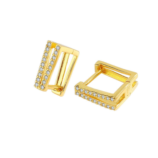 Yellow Gold Plated On 925 Sterling Silver Briella Hoop Earrings