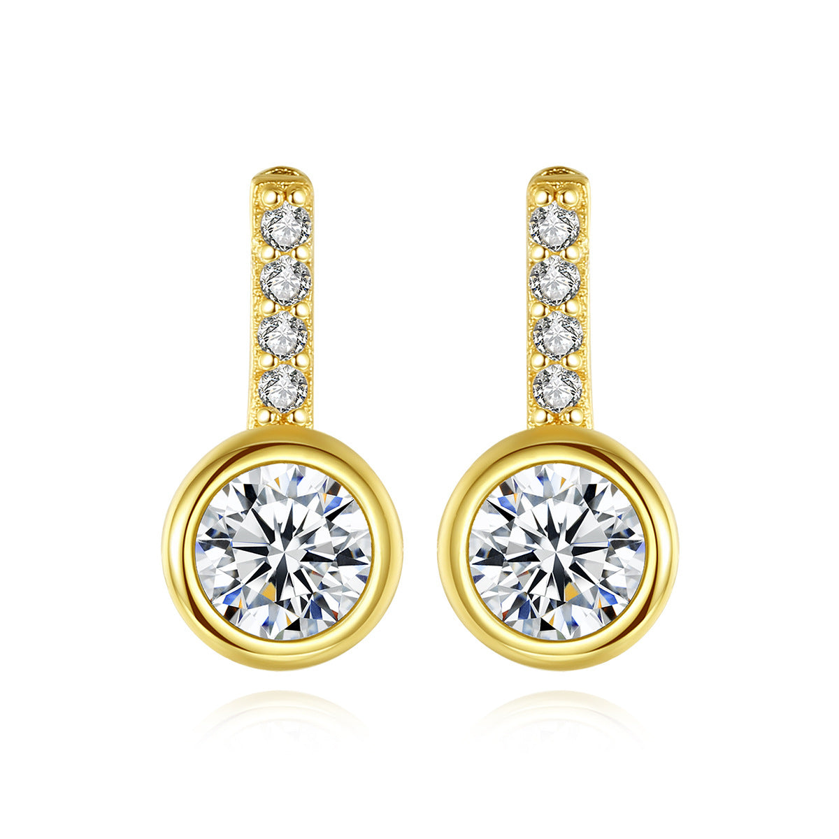 Yellow Gold Plated On 925 Sterling Silver Kenney Drop Earrings