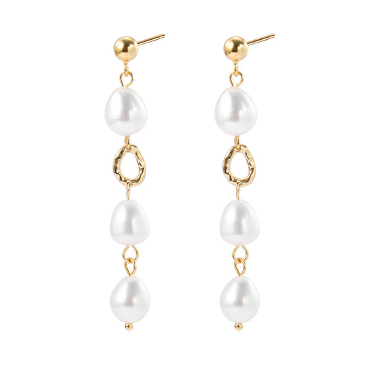 Yellow Gold Plated On 925 Sterling Silver Leilani Drop Earrings