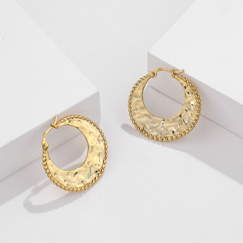 Yellow Gold Plated On 925 Sterling Silver Lilith Hoop Earrings