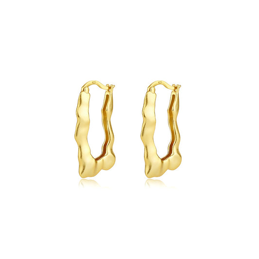 Yellow Gold Plated On 925 Sterling Silver Harlow Hoop Earrings