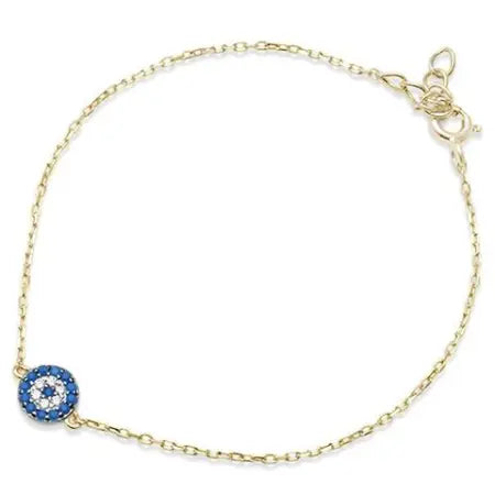 Yellow Gold Plated Turquoise & Cz .925 Sterling Silver Bracelet