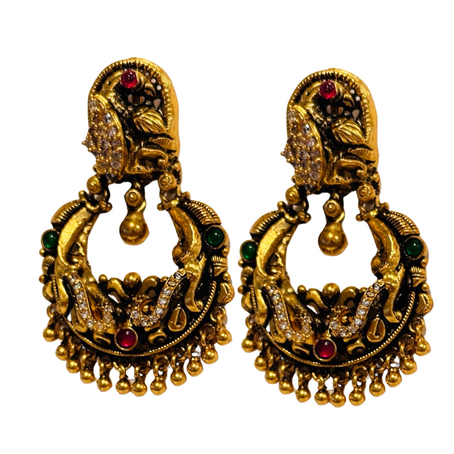 Aashikha Antique Chandbali Earrings
