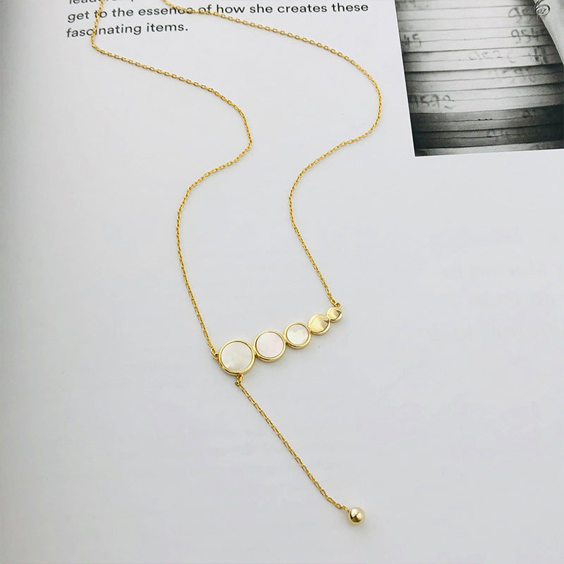Gold Plated Silver White Shell Necklace