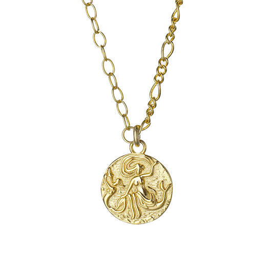 Gold Plated Silver Treasured Coin Necklace