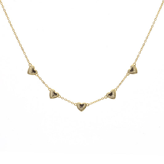 Gold Plated Silver Heart Charm Necklace