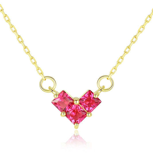 Gold Plated Silver Fuschia Vee Necklace