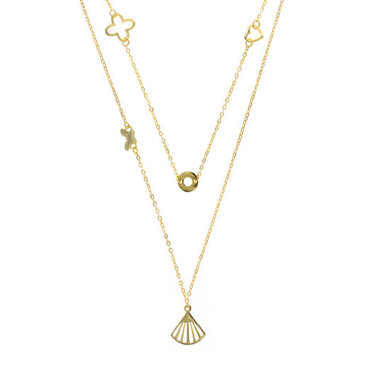 Gold Plated Silver Two Layer Necklace