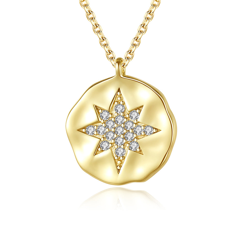 Gold Plated Silver  staring Necklace
