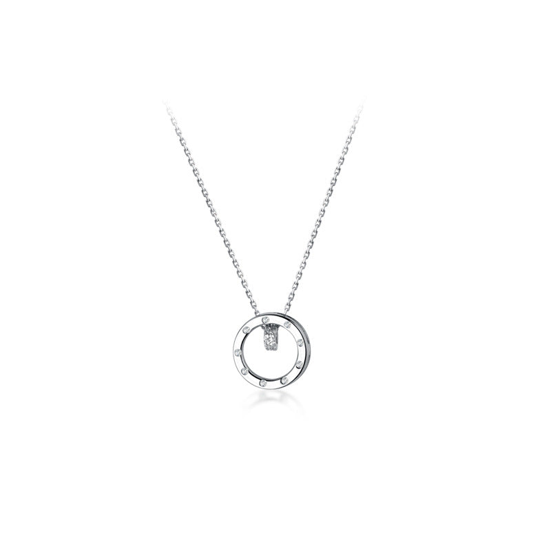 Rhodium Plated Silver Mail Me Necklace