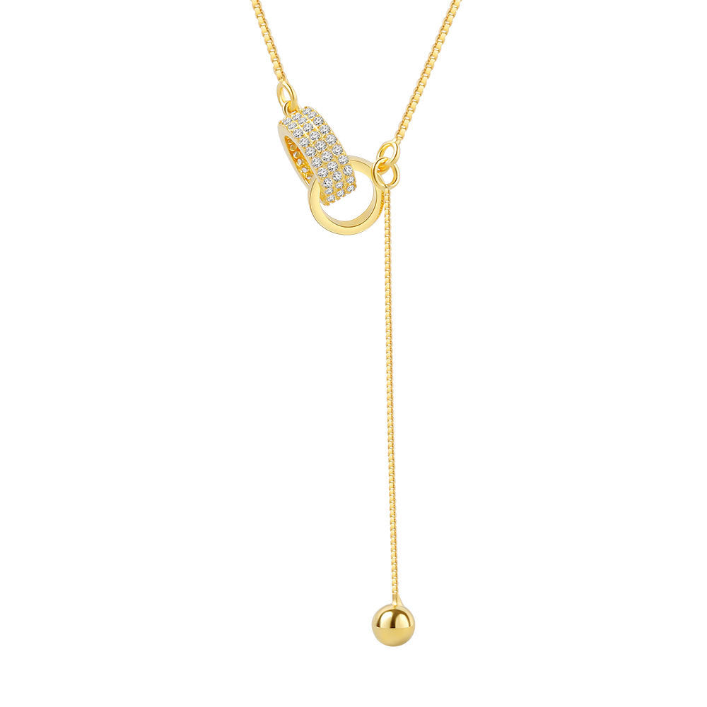 Gold Plated Silver Looped Hoop Necklace