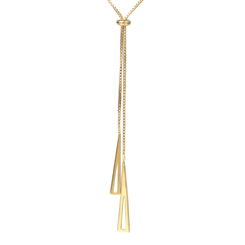 Gold Plated Silver Chain Drop Necklace