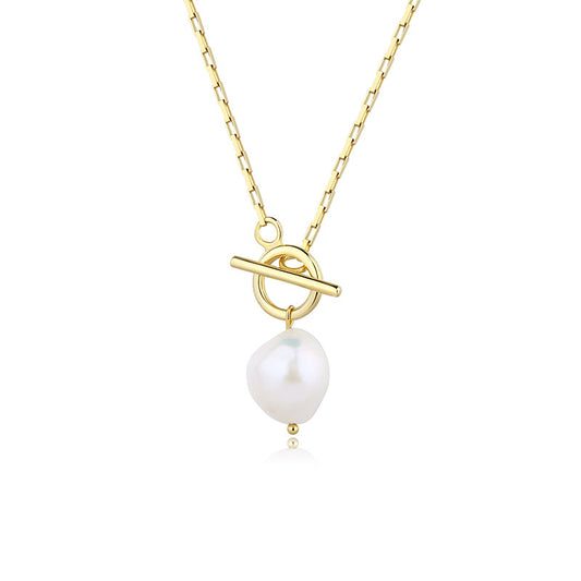 Gold Plated Silver Pearl Pendant Necklace