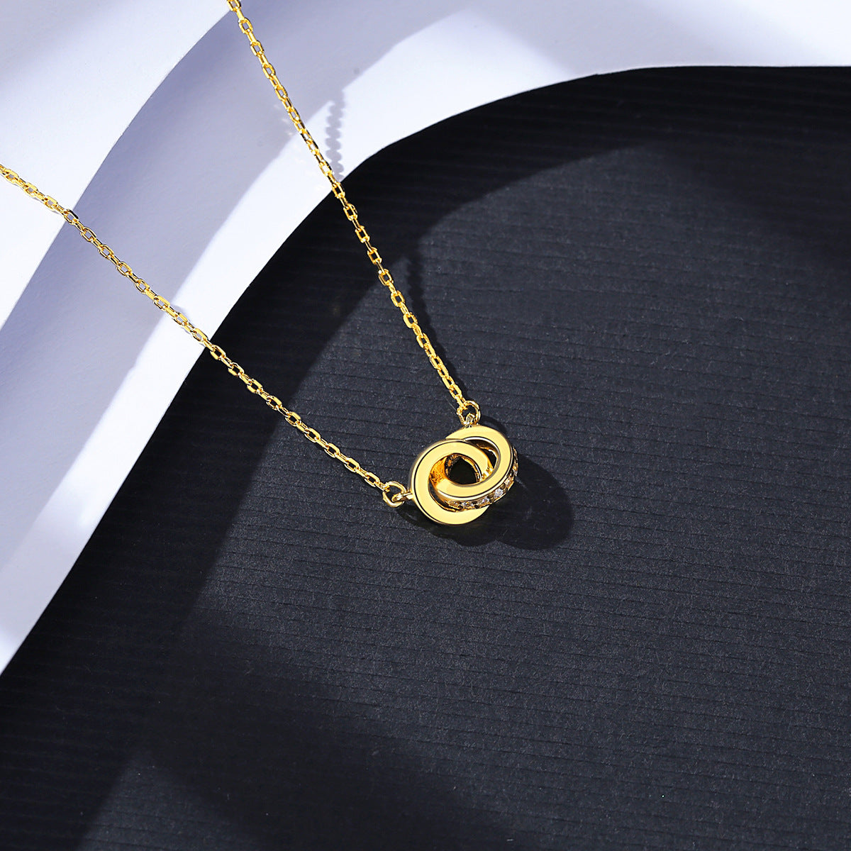 Gold Plated Silver Connected Necklace